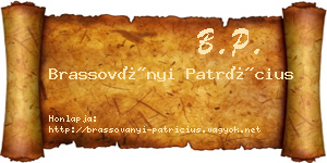 Brassoványi Patrícius névjegykártya